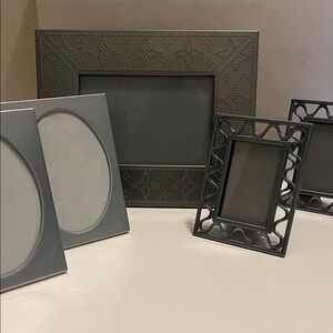 5 Elegant Silver Photo Frames 1 single and 2 pairs